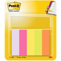 Post-it Notes Markers, 5 Assorted Colours, 15 mm x 50 mm, 5 Pads of 20 sheets