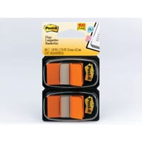 Post-it Index Medium Flags, Orange Colour, 2 Packs, 50 Sheets per Pack