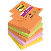 Post-it Super Sticky Z-Notes Boost Colour 76x76mm 90 Pack of 5 7100258789