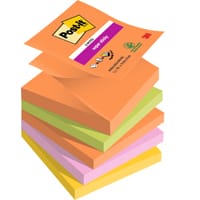 Post-it Super Sticky Z-Notes, Boost Colour Collection, 76 mm x 76 mm, 90 Sheets/Pad, 5 Pads/Pack