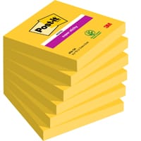 Post-it Super Sticky Notes, Ultra Yellow Colour, 76 mm x 76 mm, 6 Pads