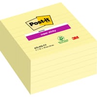 Post-it Super Sticky Large Notes, Canary Yellow, 101 mm x 101 mm, 6 Lined Pads