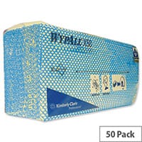 Wypall Pack of 50 X50 Cleaning Cloths Absorbent Strong NonWoven TearResistant Blue 7441