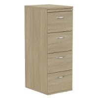 4 Drawer Wooden Filing Cabinet in Urban Oak Height 1320mm - Universal Storage Can Be Used Alone Or Accompany The Switch, Komo or Ashford Ranges
