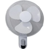 Wall Mount 16inch Fan With Adjustable Head Remote Control and Timer White