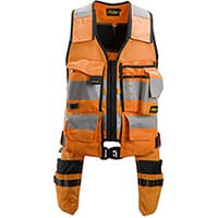 Snickers 4230 AllroundWork, High-Vis Tool Vest Class 1 High Visibility Orange - Black Size: L
