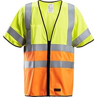 Snickers 4361 ProtecWork, Vest, High-Vis Class 3 High Visibility Yellow - High Visibility Orange Size: XXL