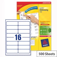 Avery L7162-500 Address Laser Labels 99.1x33.9mm White (8000 Labels)