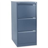 3 Drawer Steel Filing Cabinet Flush Front Blue Bisley BS3E