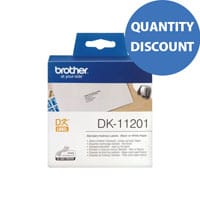 Brother DK-11201 Address Labels - 29x90mm, Black on White, 400 Labels per Roll - for Brother QL-1050, 1060, 500, 550, 560, 570, 580, 600, 650, 700, 710, 720, 820