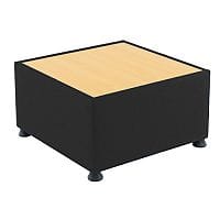 Glacier Reception Coffee Table With Wooden Top & Fabric Upholstered Sides Black