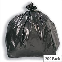 5 Star Pack of 200 Bin Bags Economy 72 Gauge 95 Litre Capacity Black
