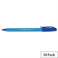 Paper Mate InkJoy 100 Blue Ballpoint Pen 50 Pack - Tip 1.0mm, 0.7mm Width, Ink System, Durable, Ambidextrous, No Smear, High Gloss Finish & Refillable (S0957130)