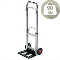 Lightweight Sack Trolley Telescopic RelX - Made From Lightweight Aluminium & Has Load Capacity Of 90KG. Folding Footplate & Extendable Handle For Easy Storage & Efficient Space Saving. Ideal For Use In Warehouses, Businesses, Homes & More.