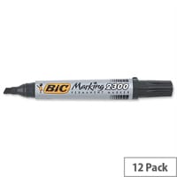 Bic Marking 2300 Black Permanent Marker Chisel Tip Pack 12