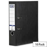 Elba 80mm A4 Black Lever Arch File Cloud Paper Slotted Cover Pack of 10 B1042809
