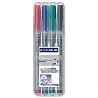 Staedtler 316 Lumocolor Pen 0.6mm Line Non Permanent Assorted 316WP4 Wallet 4