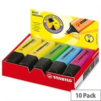Stabilo Highlighters Pens Assorted Colours Pack 10