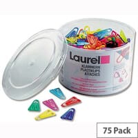 Plastic Paper Clips 60mm Assorted Colours Pack 75 Laurel