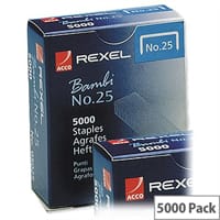 Rexel 25 Staples 4mm Pack 5000