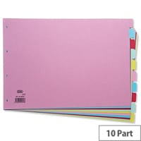 Elba A3 10 Part Divider Euro Punched Assorted