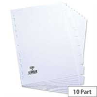Elba Dividers Europunched 10-Part A4 White 100204881