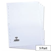Elba Dividers Europunched 5-Part A4 White 100204880