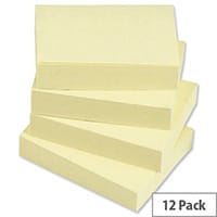 Sticky Notes Pad of 100 Sheets 38x51mm Yellow Pack 12 5 Star
