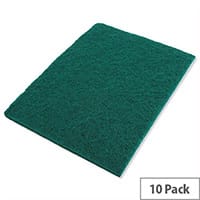 Economy Pack of 10 Scourers Green 150x115mm
