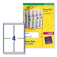 Avery L4774-20 White Heavy Duty Labels Laser 99.1x139mm 80 Labels