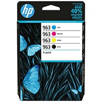 HP 963 Ink Cartridge Multipack - Black -Yellow -Cyan - Magenta - Original for Officejet Pro Printers 4 pack 6ZC70AE - HP No 963