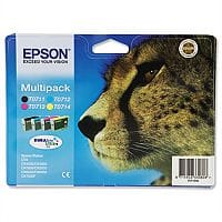 Epson T0715 4-Colour Ink Cartridges Multipack C13T07154010 C13T07154012 - Epson Cheetah