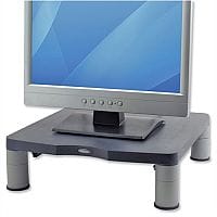 Fellowes Standard Monitor Riser Graphite – Height Adjustable, Cable Management System, Anti-Skid, Warranty & 100% Recycled Plastic (9169301)