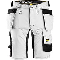 Snickers 6141 AllroundWork, Stretch Shorts Holster Pockets White - Black Size: 064