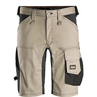 Snickers 6143 AllroundWork, Stretch Shorts Khaki - Black Size: 064
