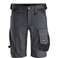 Snickers 6143 AllroundWork, Stretch Shorts Steel Grey - Black Size: 64