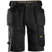 Snickers 6151 AllroundWork, Stretch Loose Fit Work Shorts Holster Pockets Black Size: 064