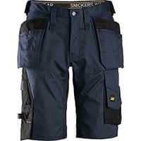 Snickers 6151 AllroundWork, Stretch Loose Fit Work Shorts Holster Pockets Navy - Black Size: 064