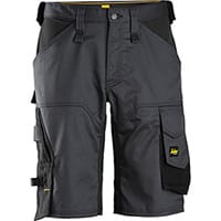 Snickers 6153 AllroundWork, Stretch Loose Fit Work Shorts Steel Grey - Black Size: 064