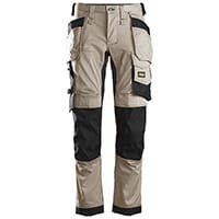 Snickers 6241 AllroundWork Stretch Work Trousers With Holster Pockets Size 44 (W: 30 Inches/L: 32 Inches) Khaki & Black