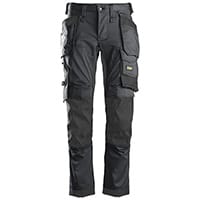 Snickers 6241 AllroundWork Stretch Work Trousers With Holster Pockets Size 196 (W: 33 Inches/L: 28 Inches) Steel Grey & Black