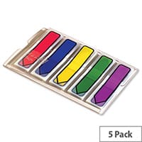 Post-it Index Small Arrows in Sleeve Dispenser, Assorted Colours, 5 Packs of 20 Sheets