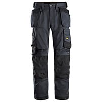 Snickers 6251 AllroundWork Stretch Loose Fit Work Trousers With Holster Pockets Size 88 (W: 30 Inches/L: 30 Inches) Steel Grey & Black