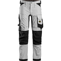 Snickers 6341 AllroundWork Stretch Trousers White - Black Size 88 (W30xL30inch)