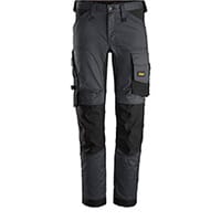 Snickers 6341 AllroundWork Stretch Trousers Steel Grey - Black Size 88 (W30xL30inch)