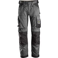 Snickers 6351 AllroundWork Stretch Loose fit Work Trousers Steel Grey - Black Size 100 (W35xL30inch)