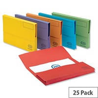 Elba Bright Manilla Foolscap Document Wallet Assorted Pack of 25