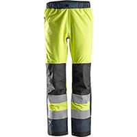 Snickers 6530 AllroundWork, High-Vis Waterproof Shell Trousers Class 2 High Visibility Yellow - Navy Size: XS