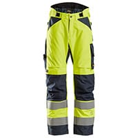 Snickers 6639 AllroundWork High-Vis 37.5 Insulated Trousers Class 2 Size L Long Yellow & Navy