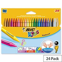 Bic Kids Plastidecor Coloured Crayons Assorted Pack of 24